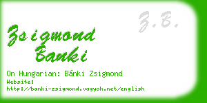 zsigmond banki business card