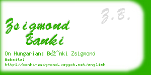 zsigmond banki business card